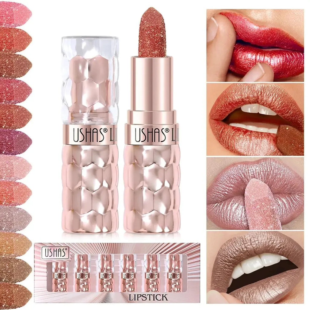 USHAS Metallic Liquid Lipstick Set – Waterproof & Long-Lasting