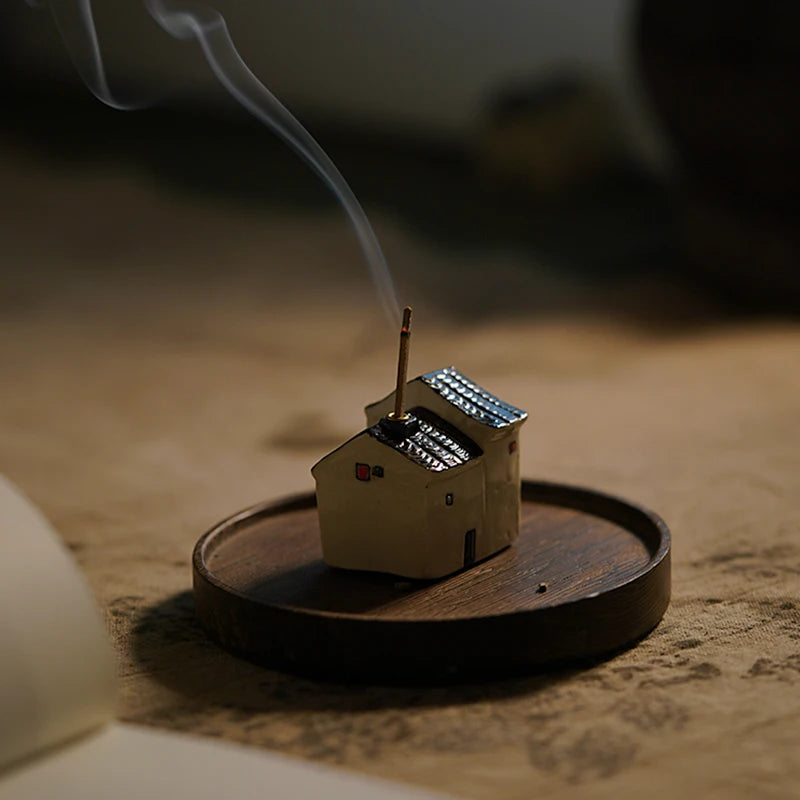 Creative Small Handmade Ceramic Incense Stick Incense Base Agarwood Incense Burner Household Tray Ornament Oasis Select