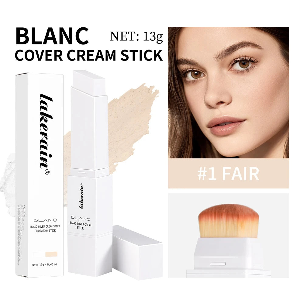 Color-changing Foundation Stick Blanc Foundation Korean Makeup Base High Coverage Concealer Natural Nude 2 IN 1 Foundation Stick Oasis Select 1fair