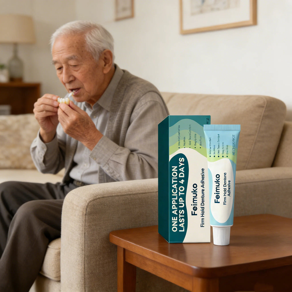 FEIMUKO Denture Adhesive Cream – Firm Hold & Gum Relief