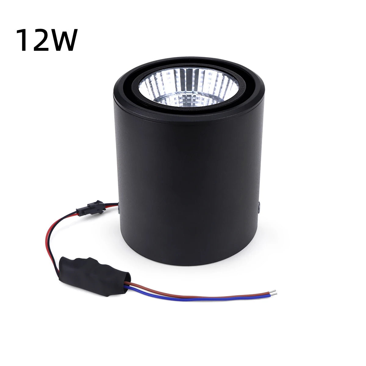 LED Downlight Recessed Ceiling Lamp 7W/12W Aluminum COB Spotlight Night Light for Home Office Store Decor AC85-265V Oasis Select Black Shell 12W White Light