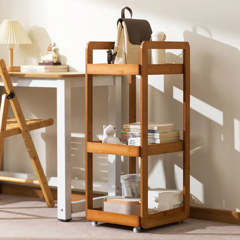 School bag shelf, removable trolley, book storage rack, artifact, household multi-layer schoolbag table Oasis Select
