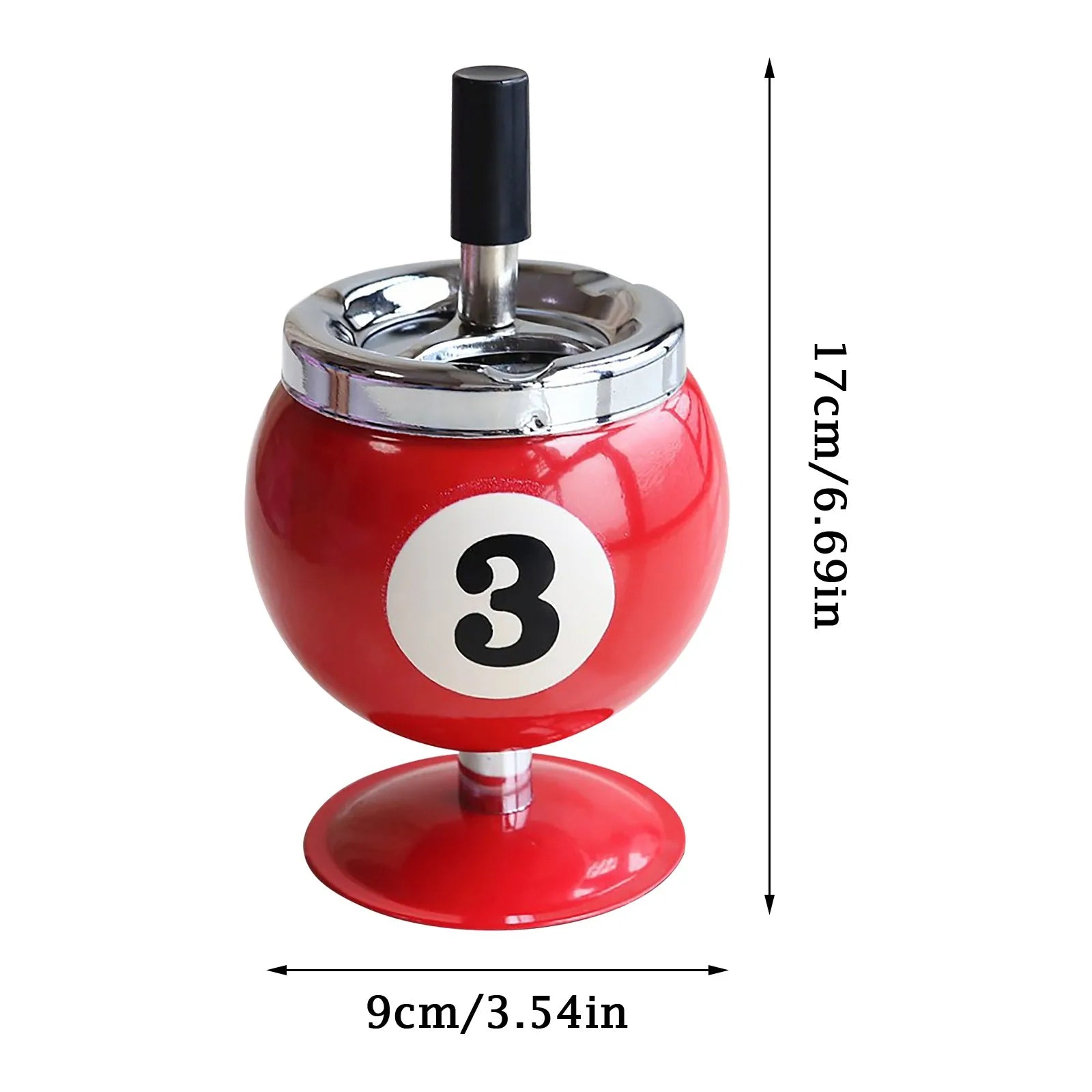Ashtray Billiard Ashtray with Lid Windproof Automatic Extinguishing Decorative Ashtray for Home Restaurant KTV Bar Cigar Ashtray Oasis Select