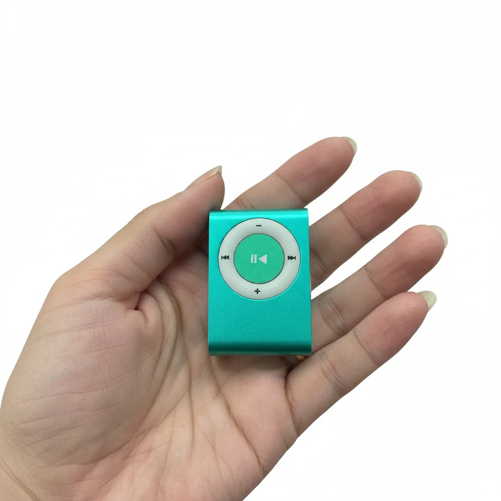 Mini Waterproof Metal Media Player Walkman Mirror MP3 Player Sport MP3 Clip MP3 Music Player Oasis Select light Green