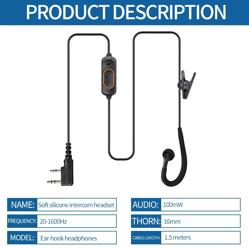 New Baofeng 780 Headset Mic earphone For BaoFeng UV-5R UV-5RH UV-21 PRO Quansheng UV-K6 Walkie Talkie Two Way Radio Accessories Oasis Select