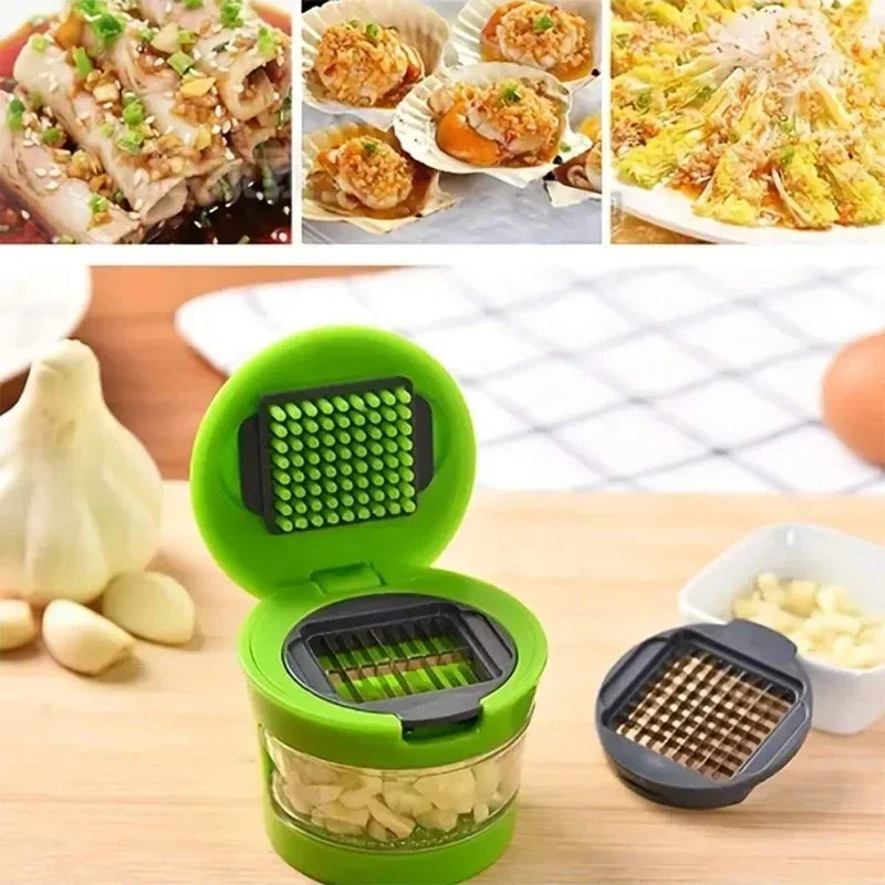 Multi-functionGarlic Press Stainless Steel Garlics Cutting Cooking Vegetables GarlicChopper Home Kitchen Gadgets Accessory Oasis Select