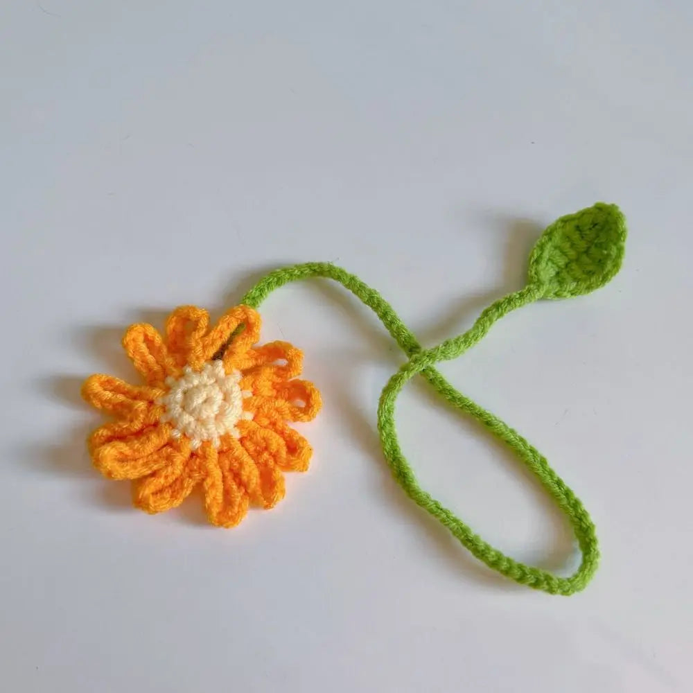 1pc Sunflower Bookmark - Flower Bookmarks For Women Unique Bookmark Handmade Knitted Ideal Gift For Book Lovers Oasis Select 5