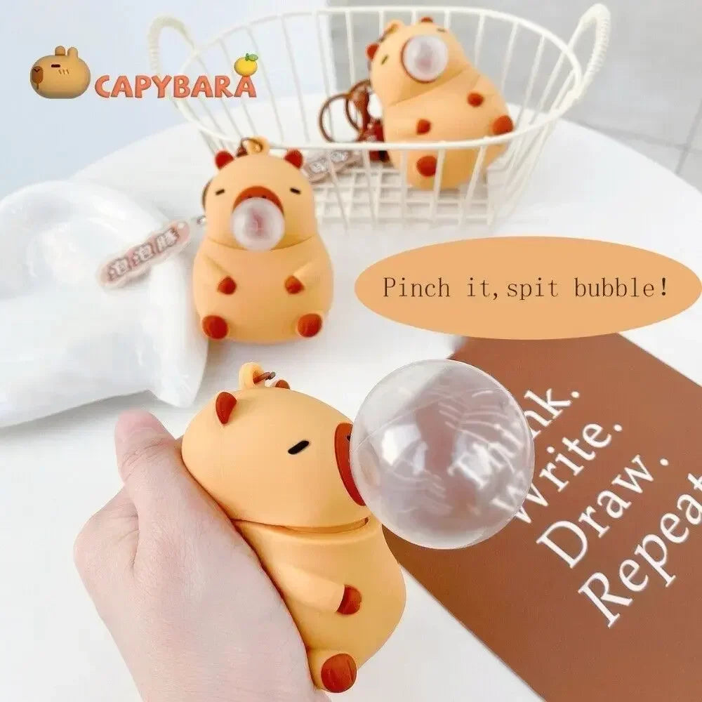 Capybara Squeeze Bubble Keychain – Cute Bag & Car Charm Gift