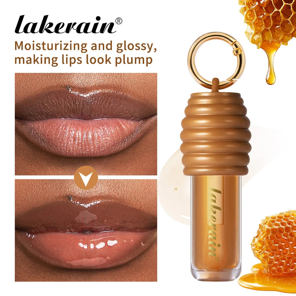 Lakerain Hydrating Lip Gloss Plumper Smooth Lip Lines Long Lasting Moisturizing Nourishing Lip Honey Oil Non Sticky Cosmetics Oasis Select