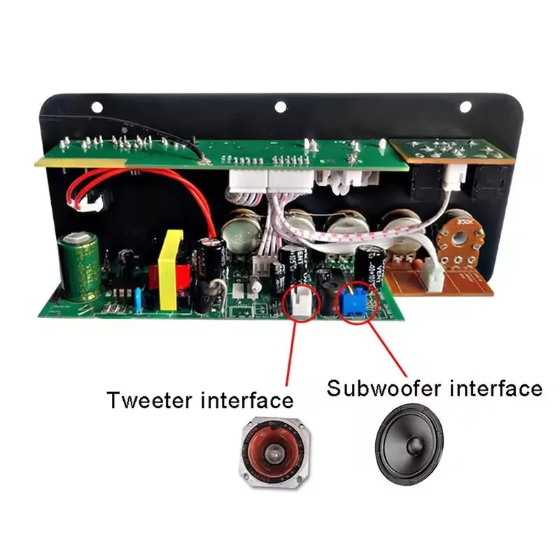 DC 12V Bluetooth 5.0 Digital Audio Amplifier Board Dual Mic AC 110V 220V Subwoofer Karaoke AMP Home Theater Car Speaker 30W 50W Oasis Select