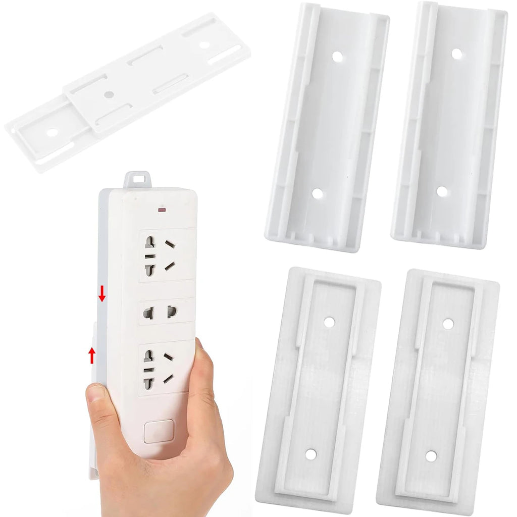 2/4 PCS Power Strip Holder No Drill – Under Desk Mount for Surge Protectors, Wall Cable Organizer for Home Office Kitchen Gaming Oasis Select