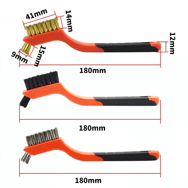 3-Piece Wire Brush Set – Stainless Steel & Brass Cleaning Brushes Wire Brush Set Oasis Select