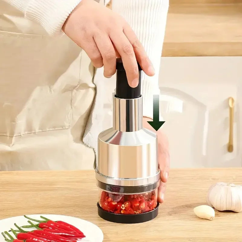 Manual Garlic Chopper Garlic Crusher Pressing Handheld Food Chopper Slicer Vegetable Cooking Crusher Gadgets Kitchen Accessories Oasis Select