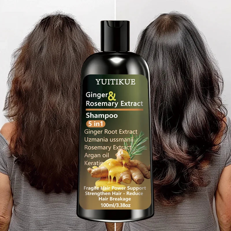 Ginger & Rosemary 5-in-1 Shampoo – Keratin & Argan Oil 100ml