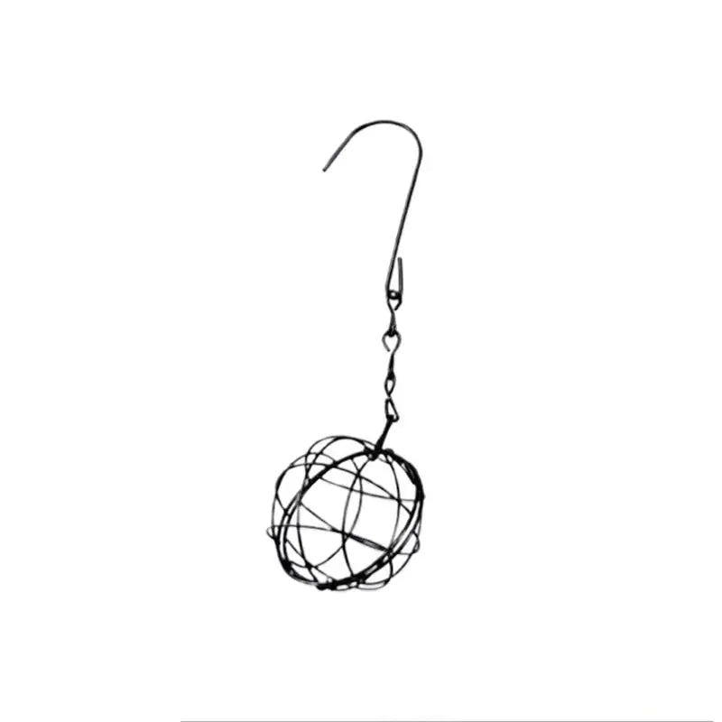 Metal Suet Ball Bird Feeder With Hanging Chain Squirrel Proof Outdoor Garden Birds Hummingbird Feeders Ball Shape Grass Feeder Oasis Select Black