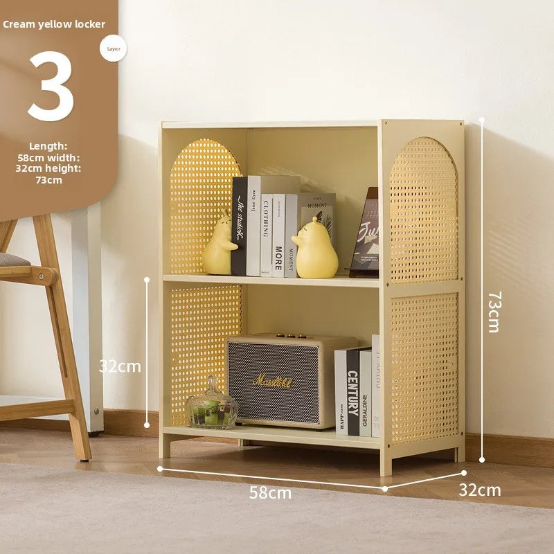 Bookcase integrated against the wall Student household bookshelf Floor-to-ceiling shelf Living room storage Multi-layer locker Oasis Select Milk white 3-58