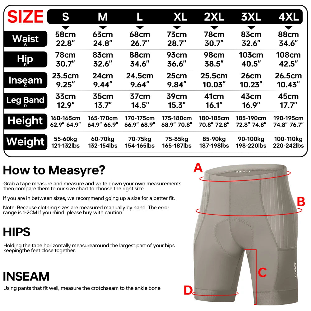 X-TIGER Men's Cycling Shorts Breathable Slim Fit Road Bike Shorts Shock Absorption Sponge Pad Summer Long Distance Riding Shorts Oasis Select