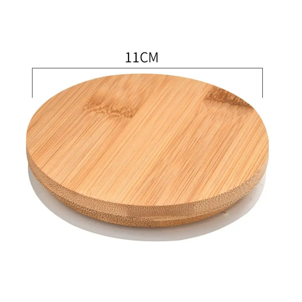 Bamboo Wood Cup Lid with Silicone Ring | Tea Set Cover Bamboo Cup Lid Oasis Select F1 9cm