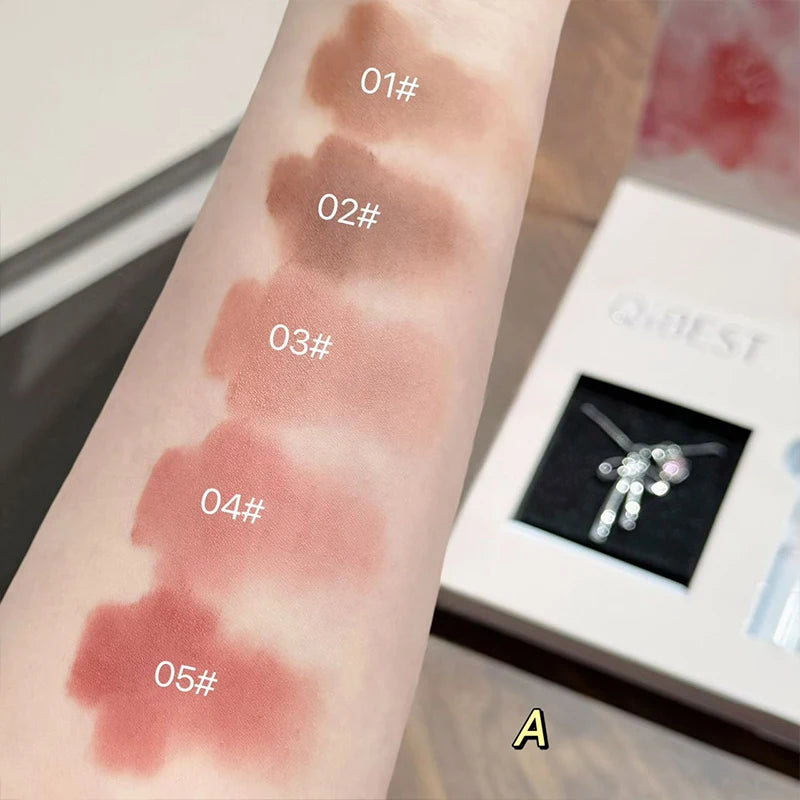 QiBest 6-Piece Matte Lipstick & Lip Glaze Gift Set + Mirror