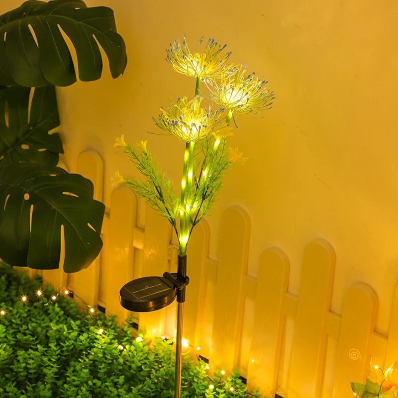 Led Solar-powered Red Spider Lily Simulation Flower Ground Insert Light Outdoor Courtyard Decoration Lawn Light Illumination Oasis Select