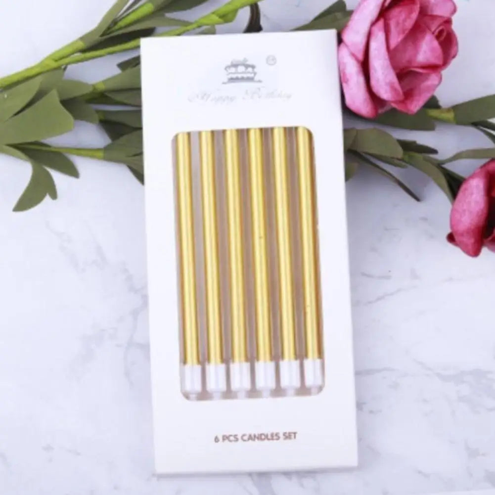 Metal Gold Silver Birthday Candles DIY Colorful Cake Decoration Baby Shower Gender Reveal Cupcake Decorating Candle Toppers Oasis Select