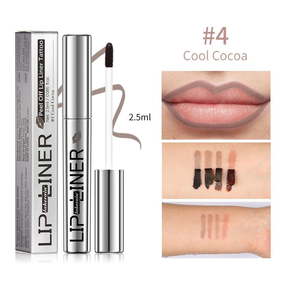 Lipliner Peel Off Lip Liner Stain Peel Off Lip Liner Tattoo Waterproof Matte Long-Lasting Brown Nude Lip Color Cosmetics Makeup Oasis Select 4