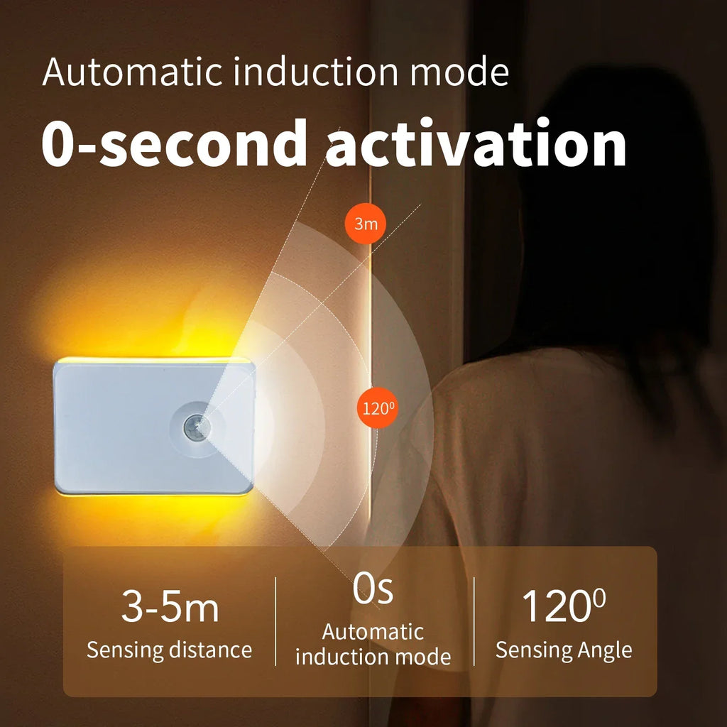 Rechargeable Motion Sensor Night Light Wireless RGB Dimmable Wall Lamp LED Magnetic Ambiant Light for Bedroom Living Room Stair Oasis Select