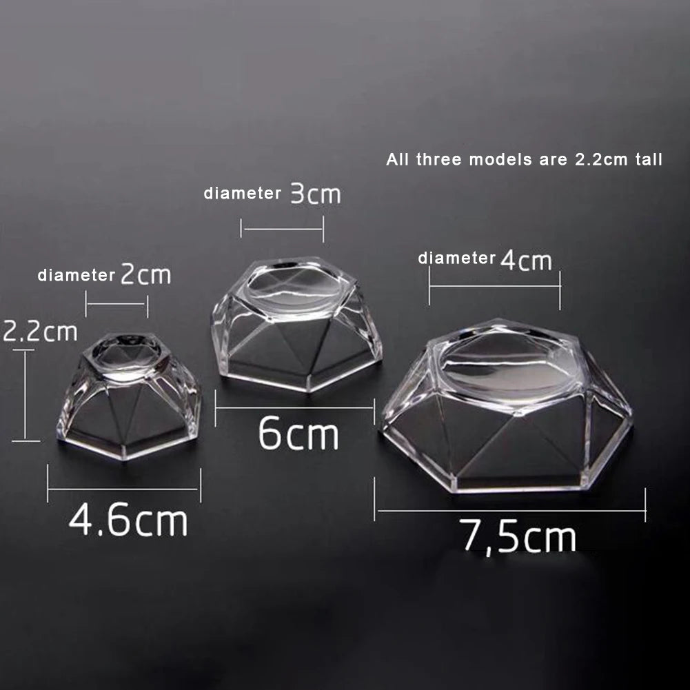 Acrylic Crystal Ball Base Hexagon Shape Sphere-Stone Support Ball Display Stand S/M/L Figurine Holder Desktop Ornaments Oasis Select M