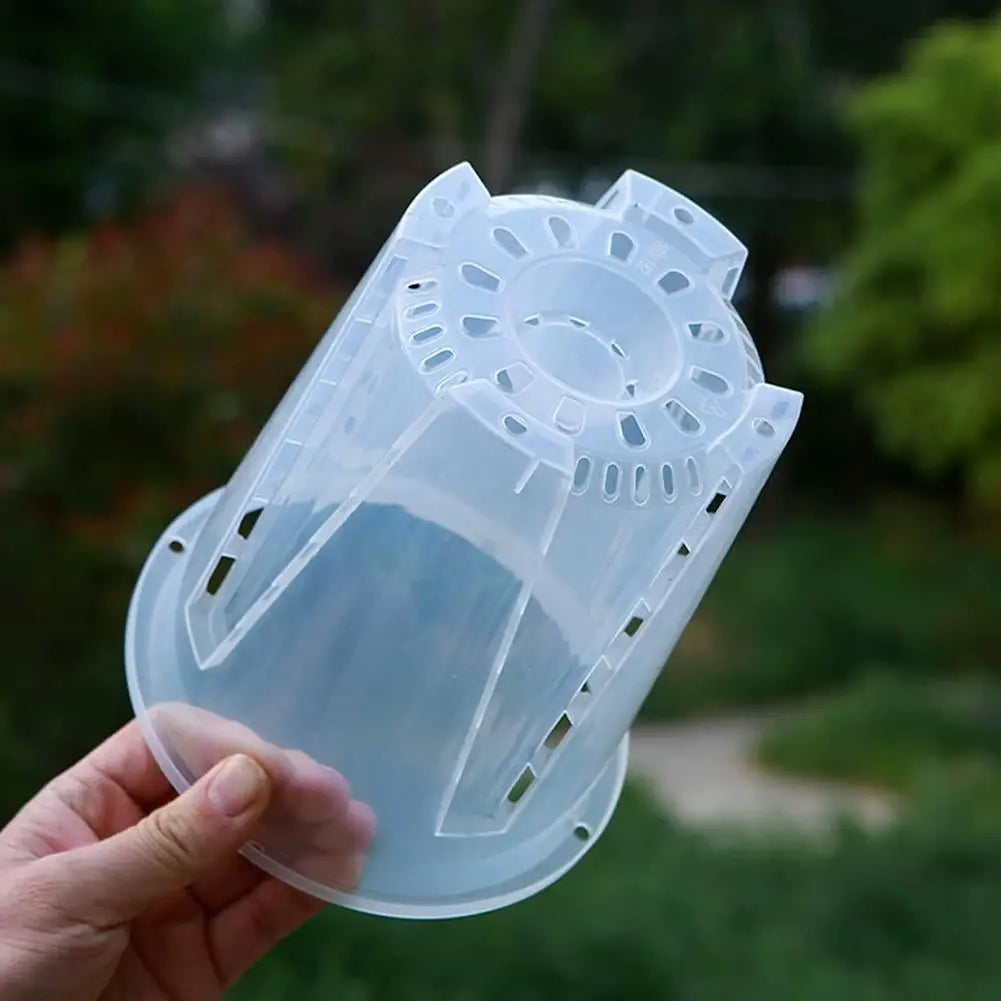 Clear Orchid Planter Pot – PP Plastic, Air Holes & Drainage