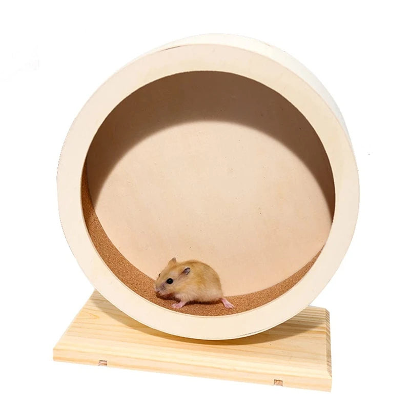WISH Hamster Running Wheel Wooden Belt Support Roller Running Rack Pet Supplies Oasis Select