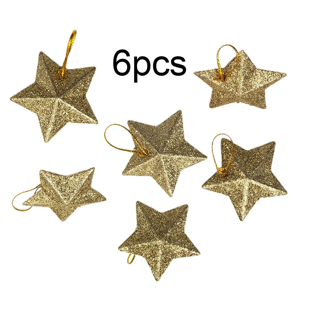 Christmas Tree Hanging Ornaments with Star and Pentagram Pendant Styles for Party Decoration and Seasonal Home Use Oasis Select Gold China Mainland