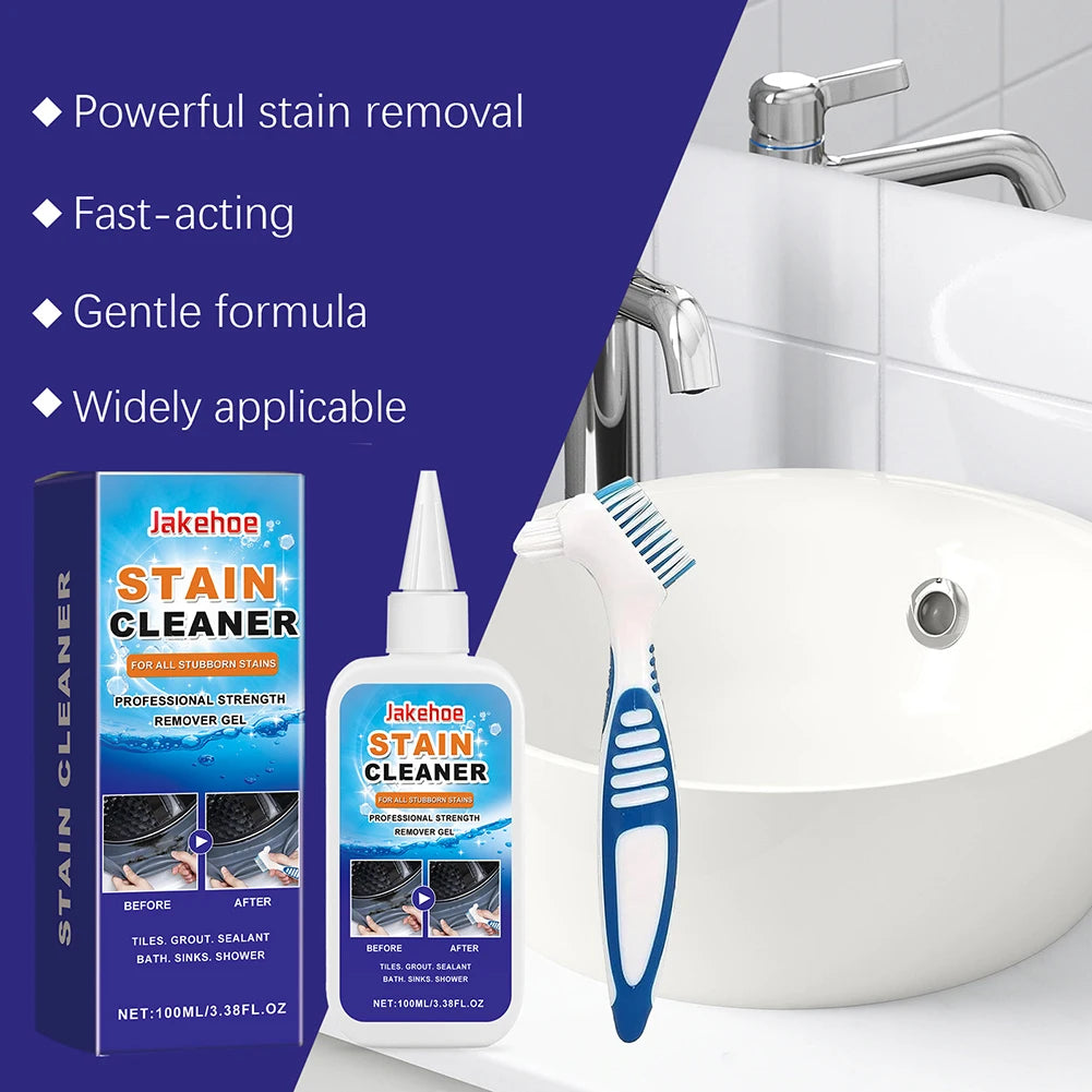 Grout Cleaner Gel for Tiles, Bathroom & Kitchen With Brush