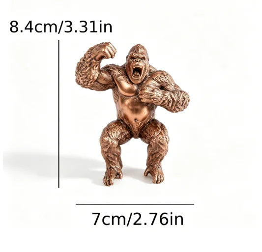 Creative Roar Gorilla Desk Monitor Topper Figurines Statues Ape Cool Desktop Ornaments for Computer Monitor Shelves Office Decor Oasis Select gorilla bronze