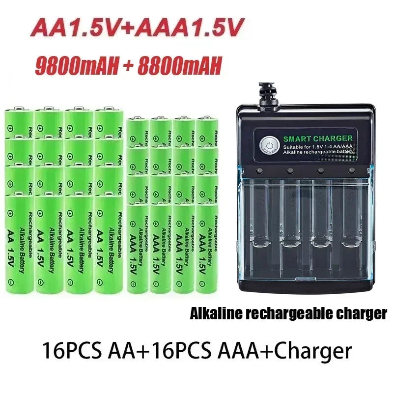 Yuform 1.5V AA & AAA Rechargeable Batteries + USB Charger