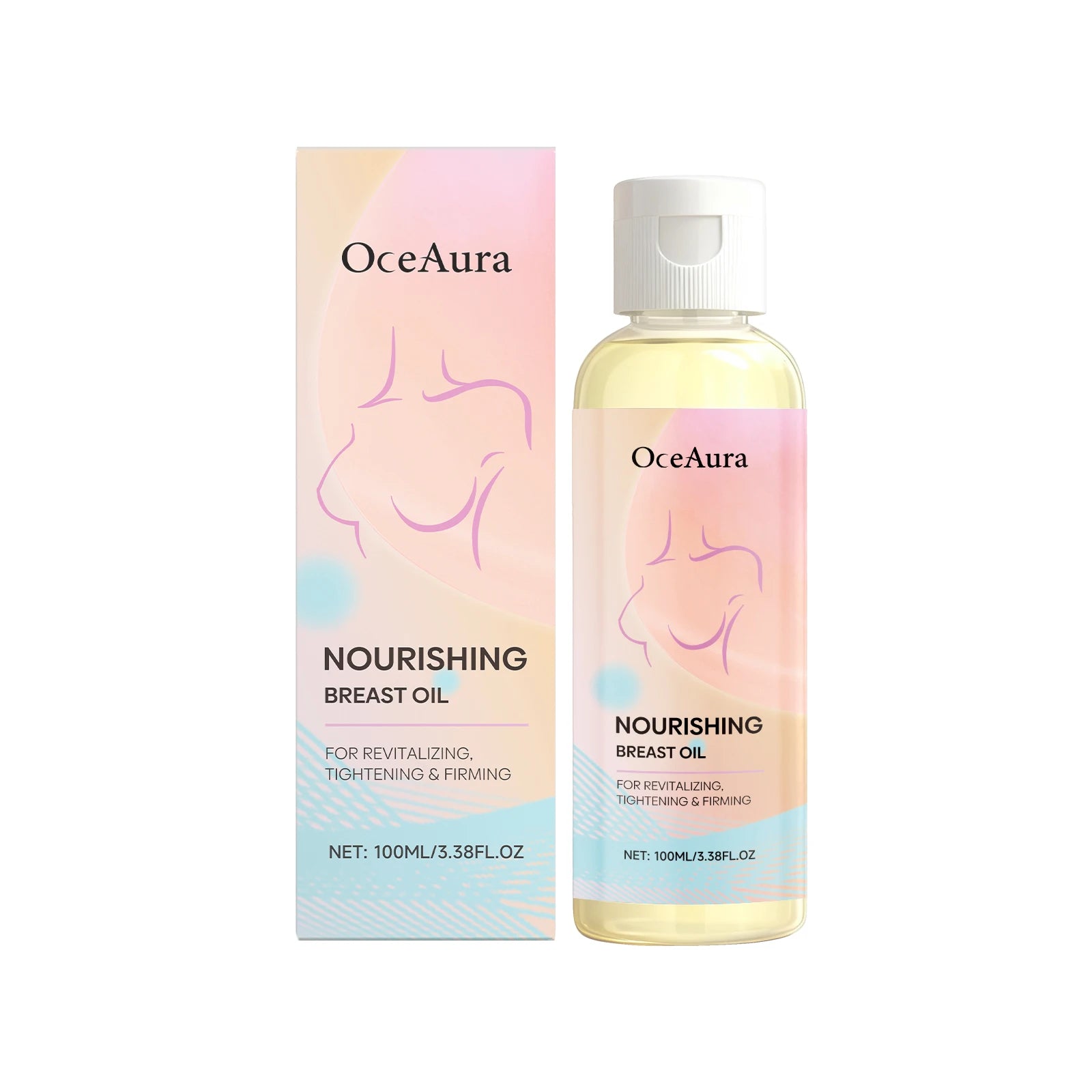 OceAura Breast Massage Oil Improve Skin Firmness Shape Breast Contours Enhance Body Curves Nourish Breast Skin Elasticity Oasis Select 100ml boxed