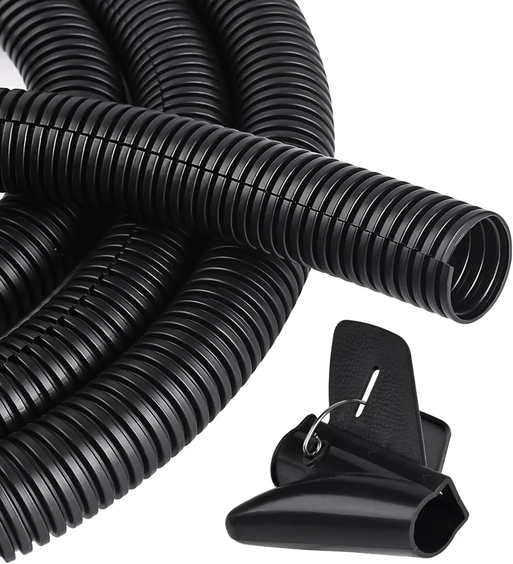 1- 1/4 inch Flame Retardant Split Wire Loom Tubing with Installation Tool - Flexible Wire Covers Cord Protectors Oasis Select