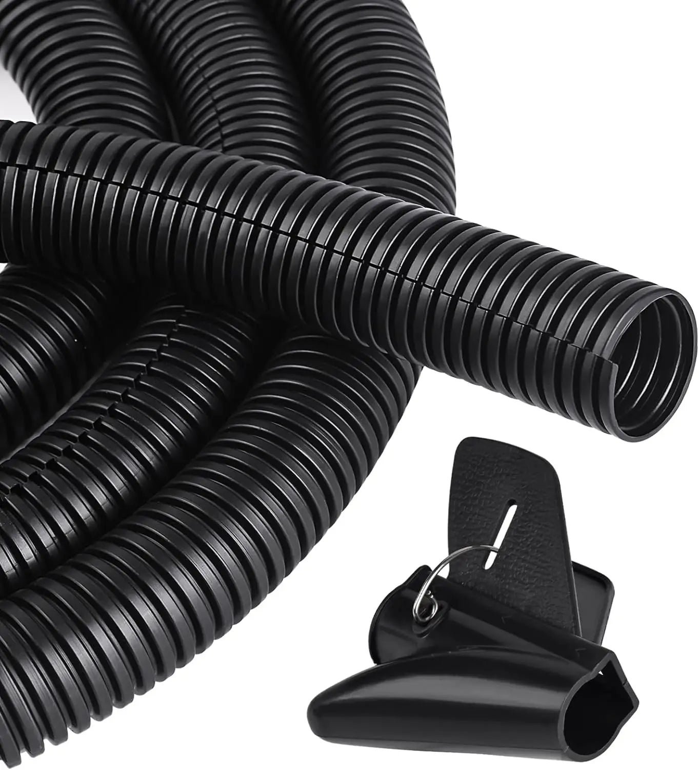 1- 1/4 inch Flame Retardant Split Wire Loom Tubing with Installation Tool - Flexible Wire Covers Cord Protectors Oasis Select