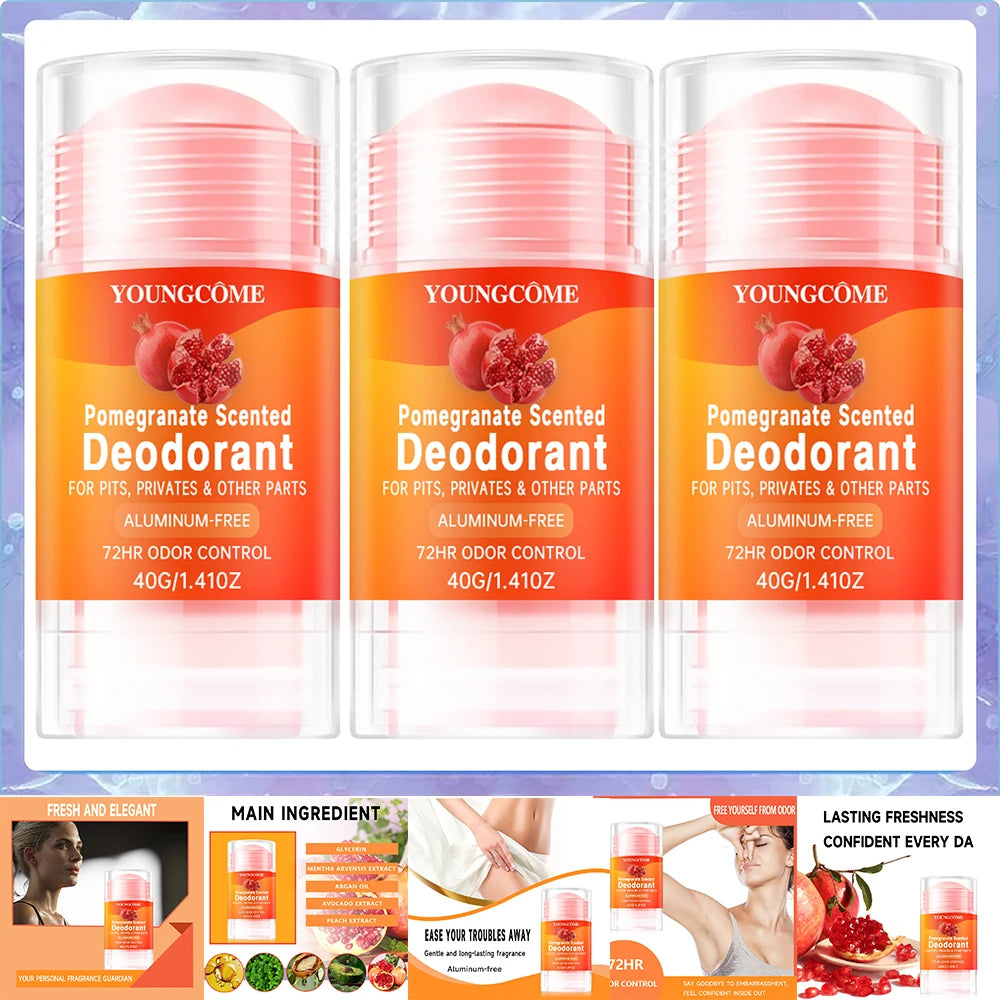 YOUNGCOME Women's Pomegranate Vanilla Deodorant Stick