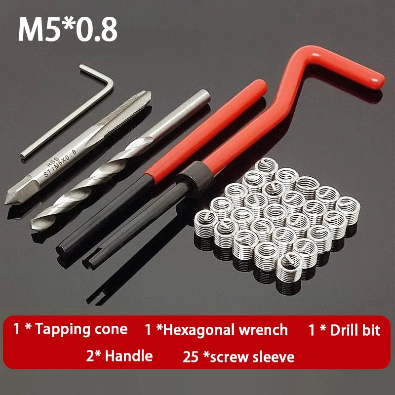30Pcs Metric Thread Repair Insert Kit M5 M6 M8 Car Pro Coil Tool M8*0.8Thread Repair Insert Kit Oasis Select M5