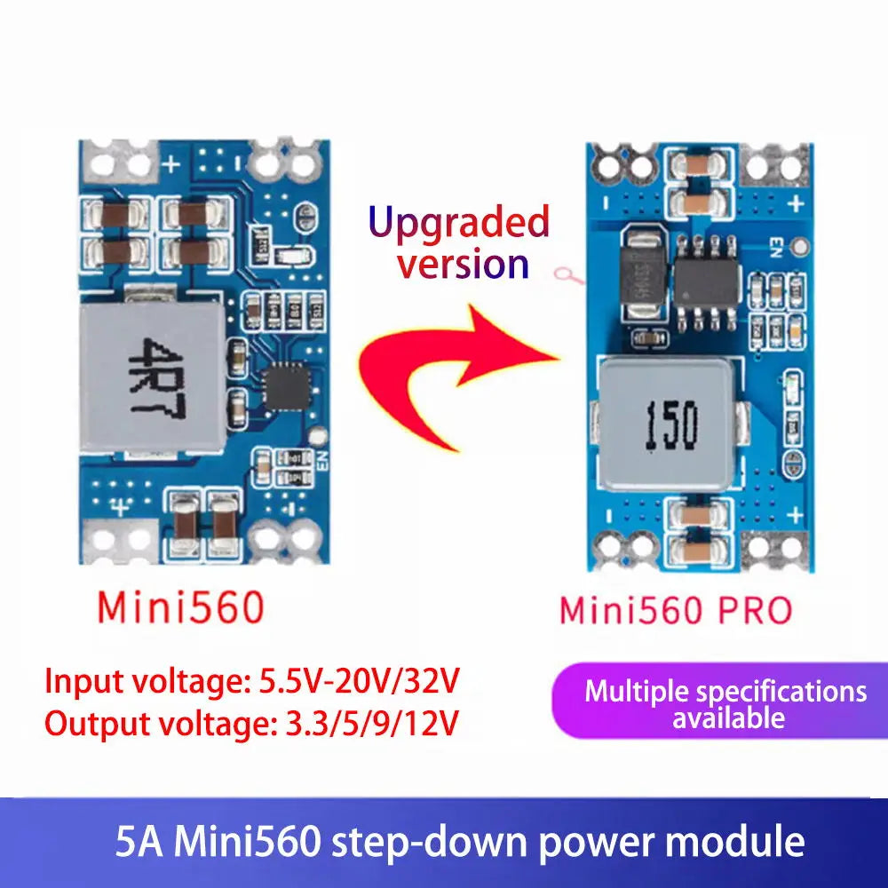 High Efficiency Output 3.3V 5V 9V 12V 5A Mini560 Step Down DC-DC Converter Voltage Regulator Buck Stabilized Power Supply Module Oasis Select