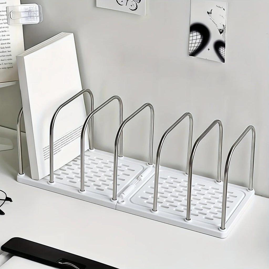 Adjustable Book Stand Stainless Steel Organizer For Desk Office And Home Storage Rack Fridge Container Basket Produce Box Oasis Select