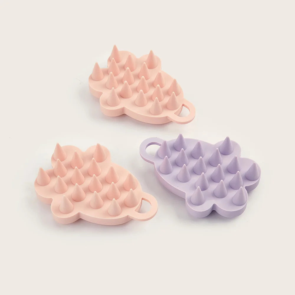 Silicone Cat Paw Scalp Massager Set – Pink & Purple Shampoo Brush Scalp Massage Brush Oasis Select