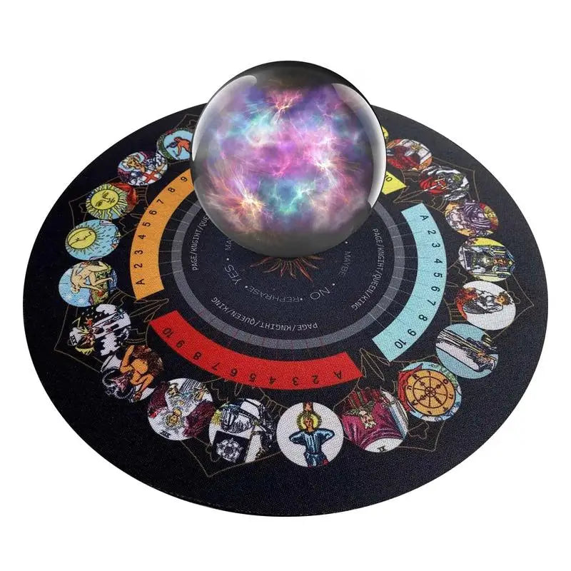 8.7in Divination Board Round Pendulum Mat Rubber Pendulum Divining Mat Altar Tarot Table Cloth For Spiritual Healing Balance Oasis Select
