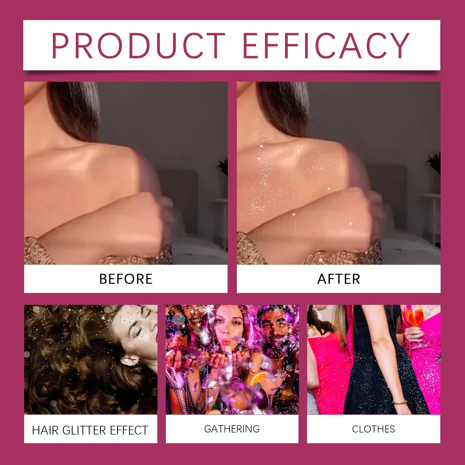 Eelhope Glitter Shimmer Spray – Face, Hair, Body & Clothes Body Glitter Spray Oasis Select