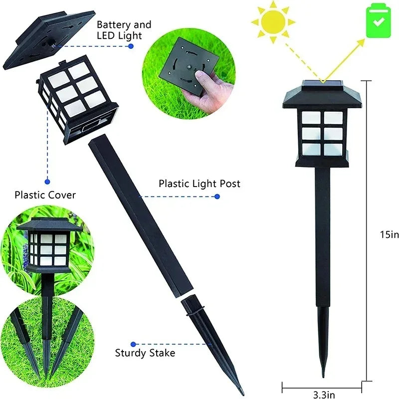 Solar LED Pathway Lights Outdoor IP65 Waterproof Garden Stake