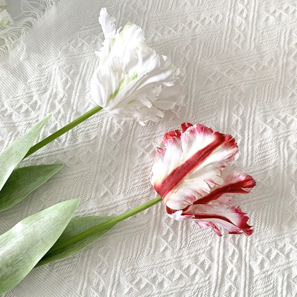 Luxury 3D Parrot Tulip branch 1PC Real Touch Artificial Flowers for Wedding Fake Tulips Bridal DIY Bouquet Living Room Ornaments Oasis Select