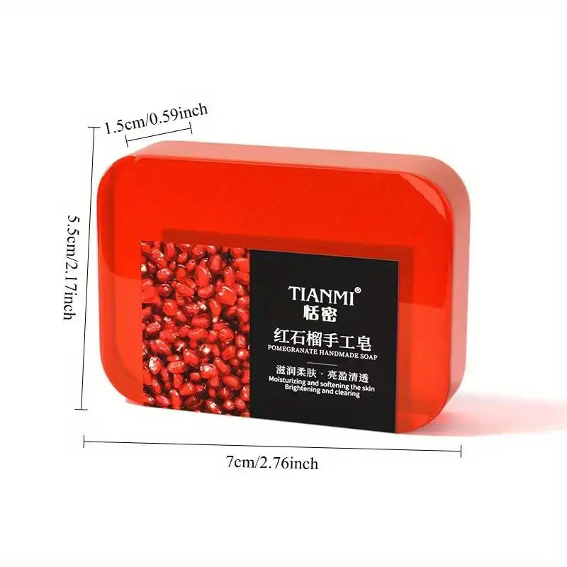 2PCS Pomegranate Handmade Soap, deep cleansing and bathing for the whole body, replenishes moisture and nourishes the skin Oasis Select