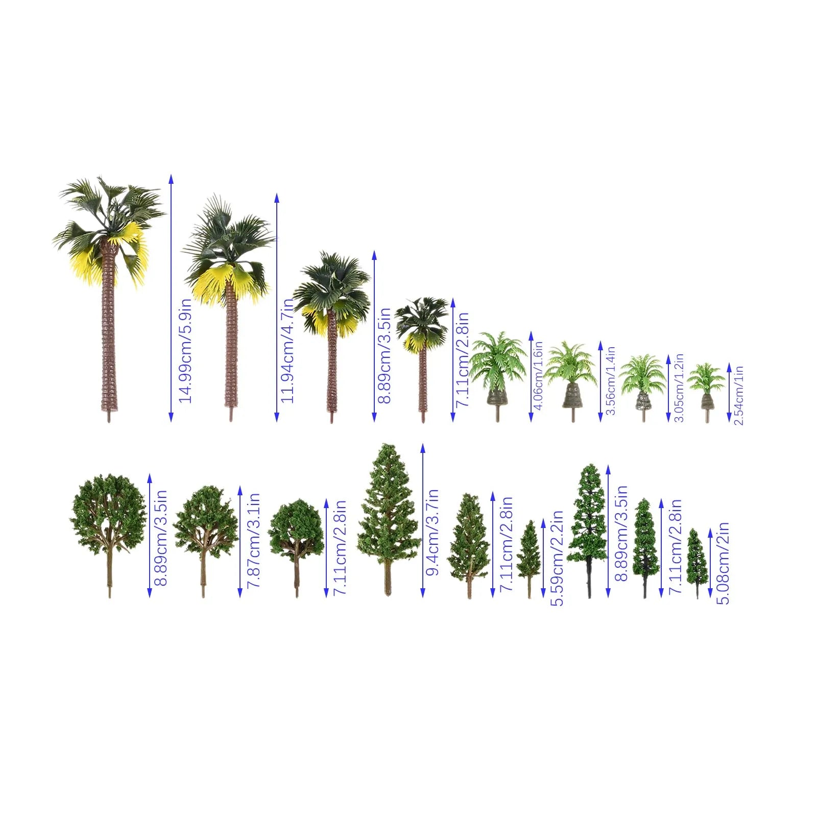 28Pcs Miniature Craft Trees Different Sizes and Styles for DIY Micro-landscape Decoration,realistic Architectural Models Durable Oasis Select
