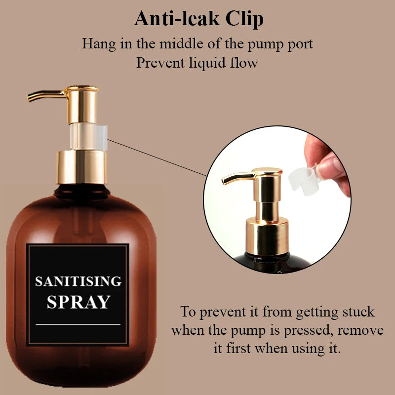 2 Pc 10.1 OZ Amber Soap Dispensers For Cosmetic Shampoos And Lotions Soaps Spill-proof Repeatable Pump Bottles For Bath Products Oasis Select