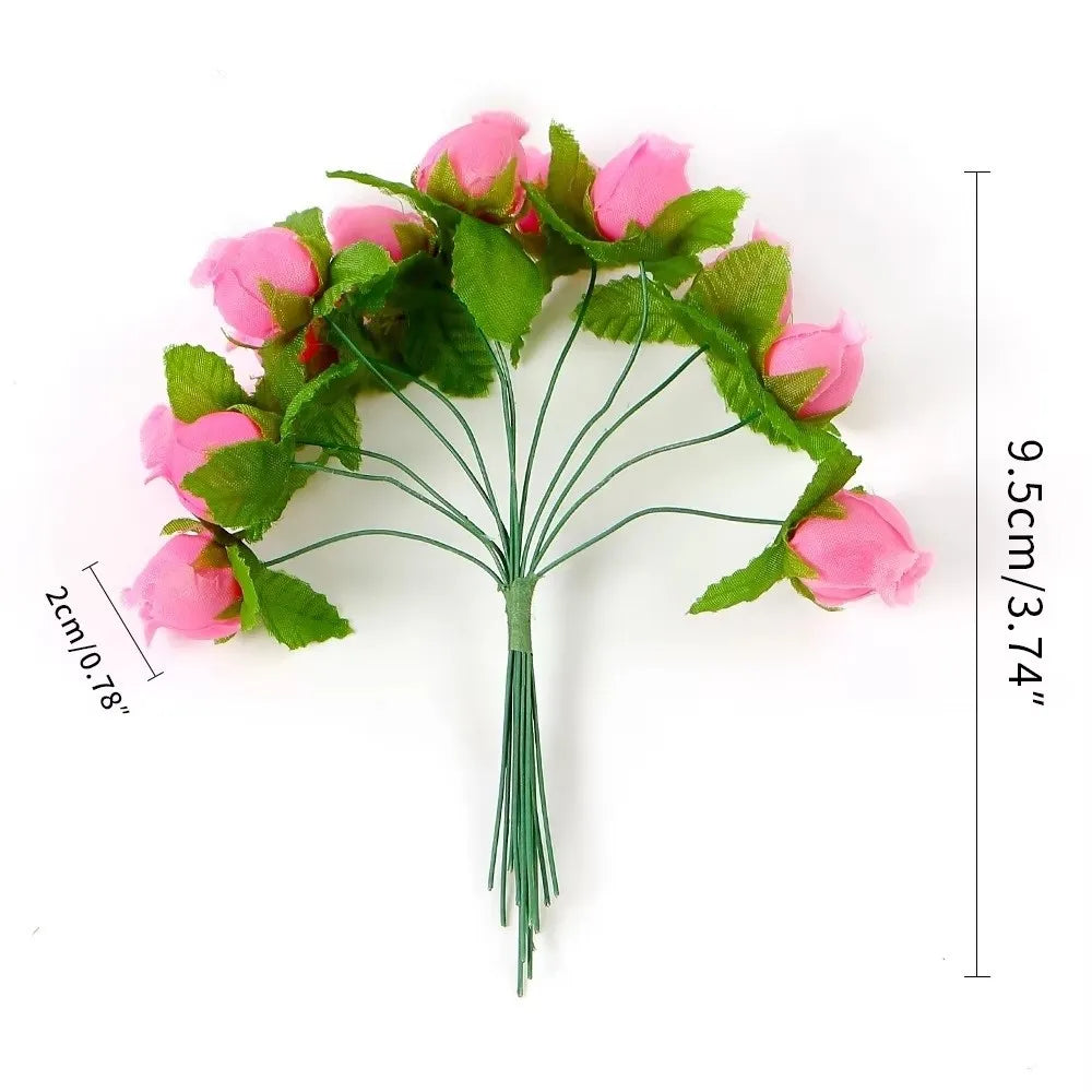 12-Head Silk Rose Artificial Bouquet | DIY Floral Decor